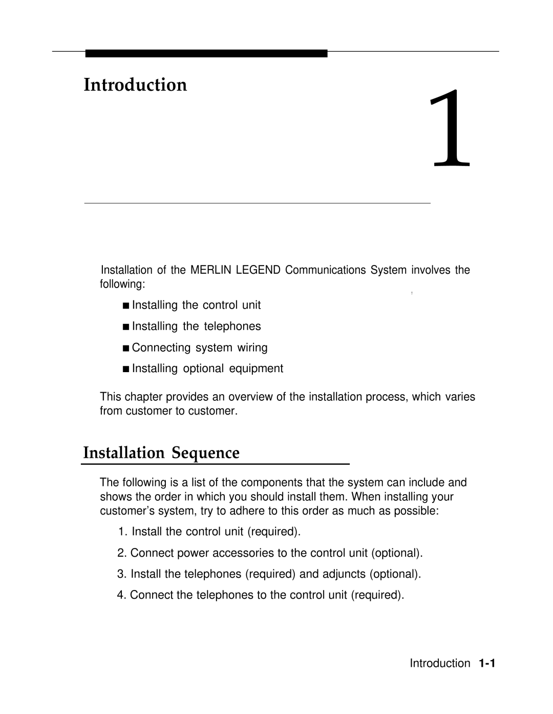 AT&T 3.0 manual Introduction, Installation Sequence 