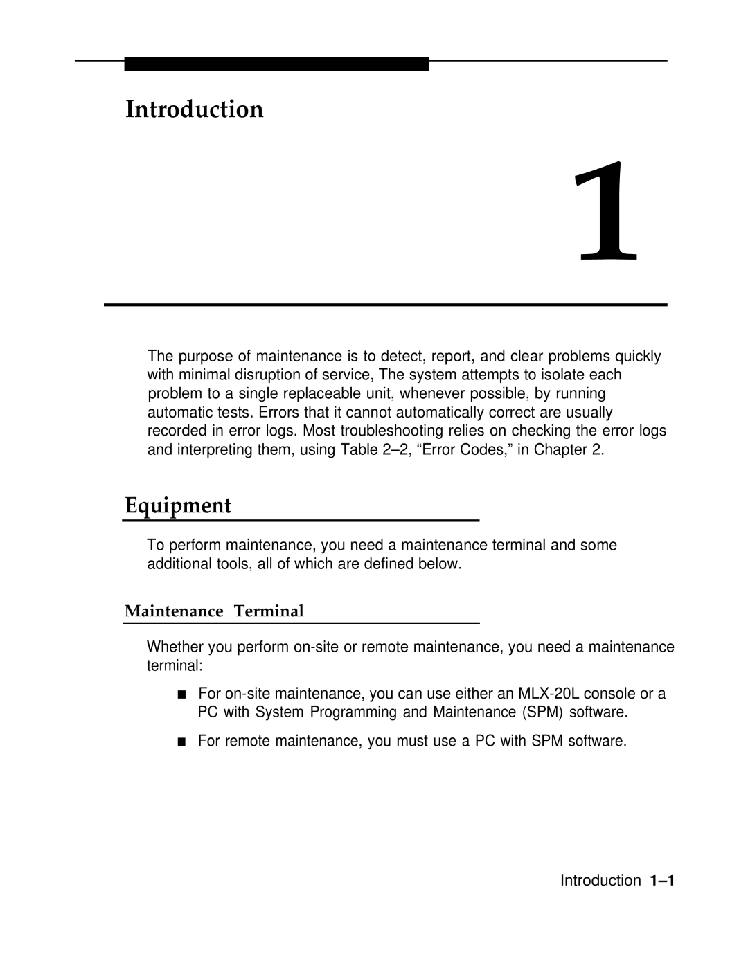 AT&T 3.0 manual Equipment, Maintenance Terminal 