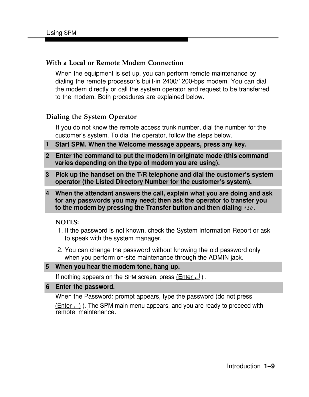 AT&T 3.0 manual With a Local or Remote Modem Connection, Dialing the System Operator, When you hear the modem tone, hang up 