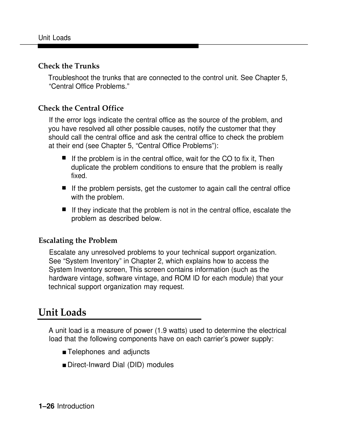 AT&T 3.0 manual Check the Trunks, Check the Central Office, Escalating the Problem 