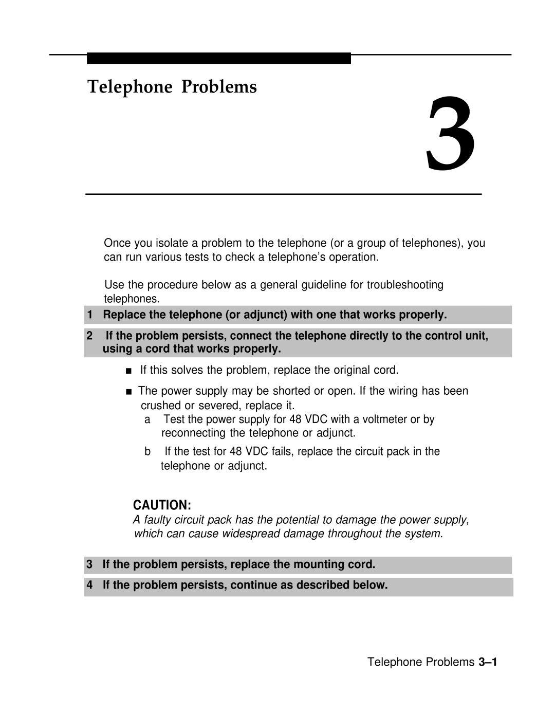 AT&T 3.0 manual Telephone Problems 