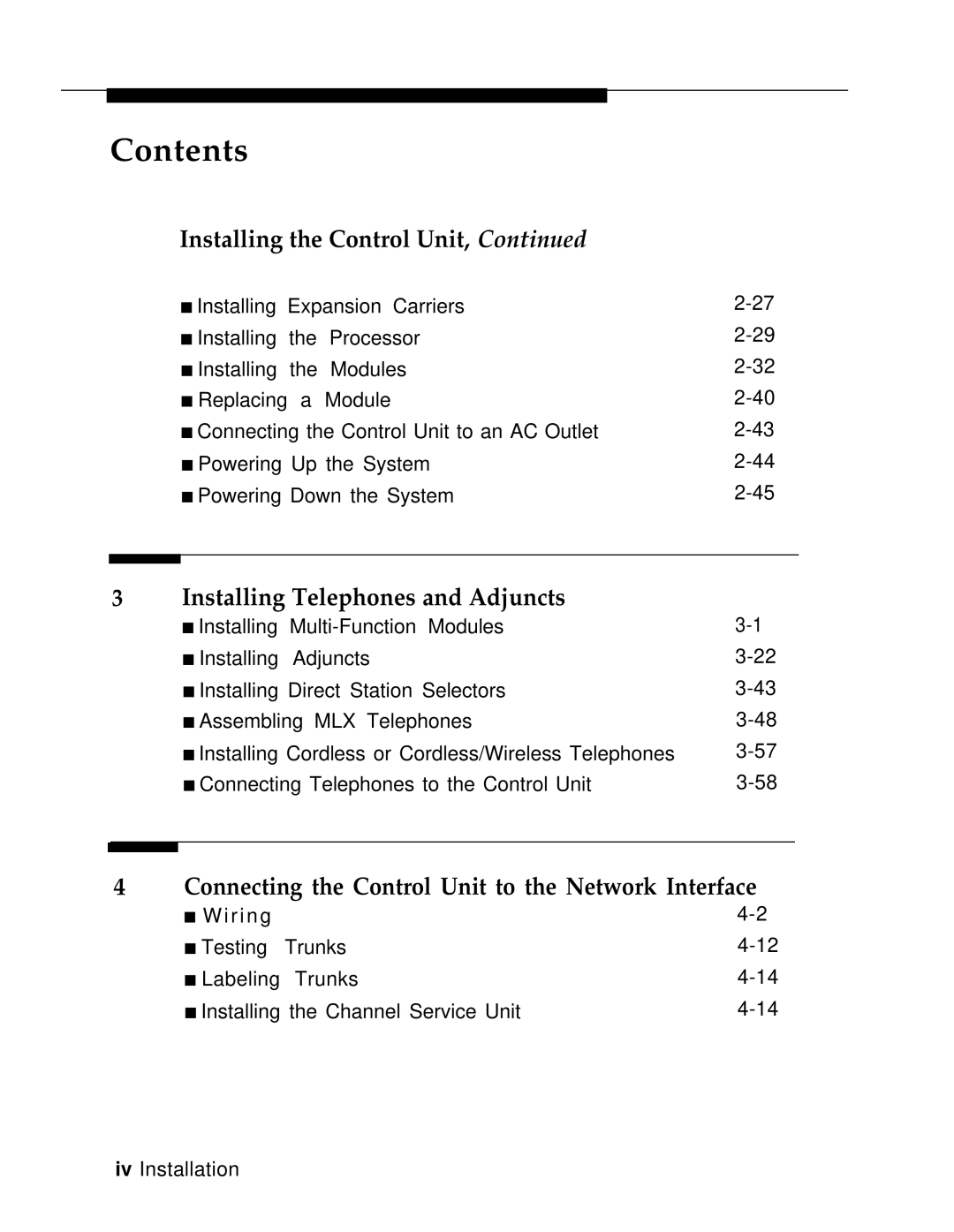 AT&T 3.0 manual Connecting the Control Unit to the Network Interface 