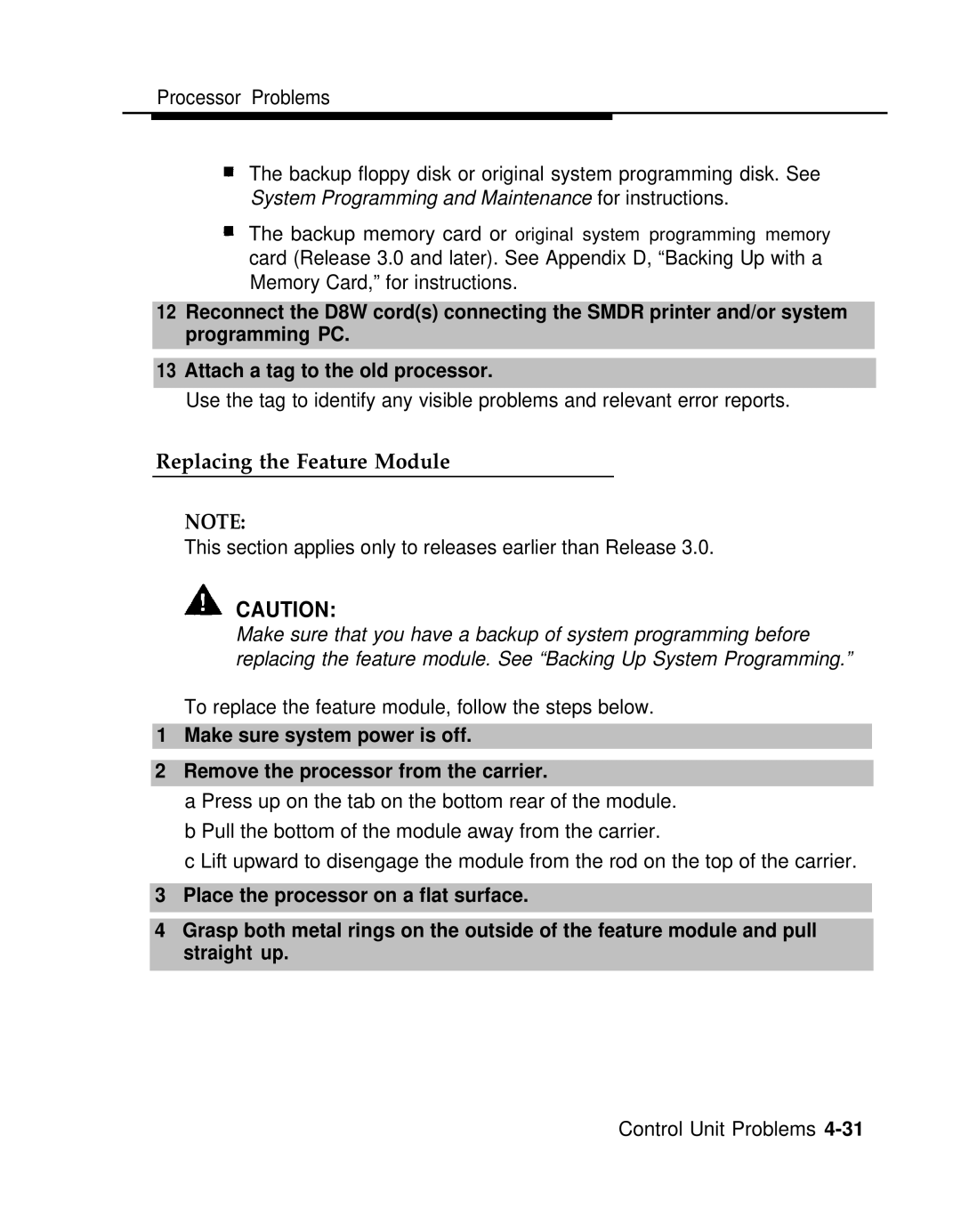 AT&T 3.0 manual Replacing the Feature Module 