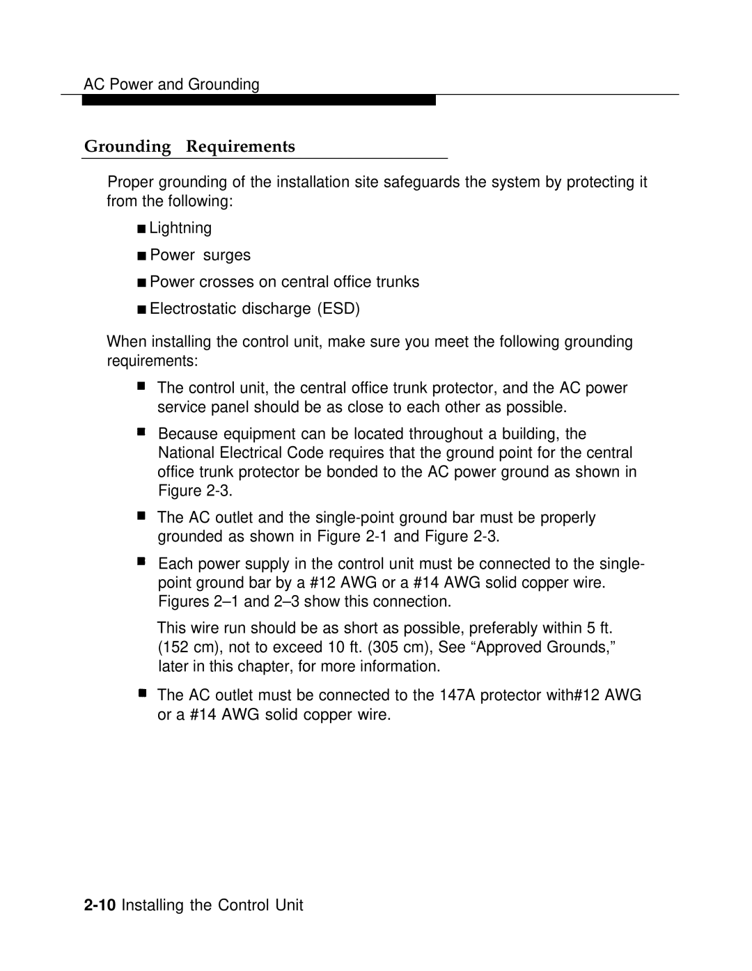 AT&T 3.0 manual Grounding Requirements 