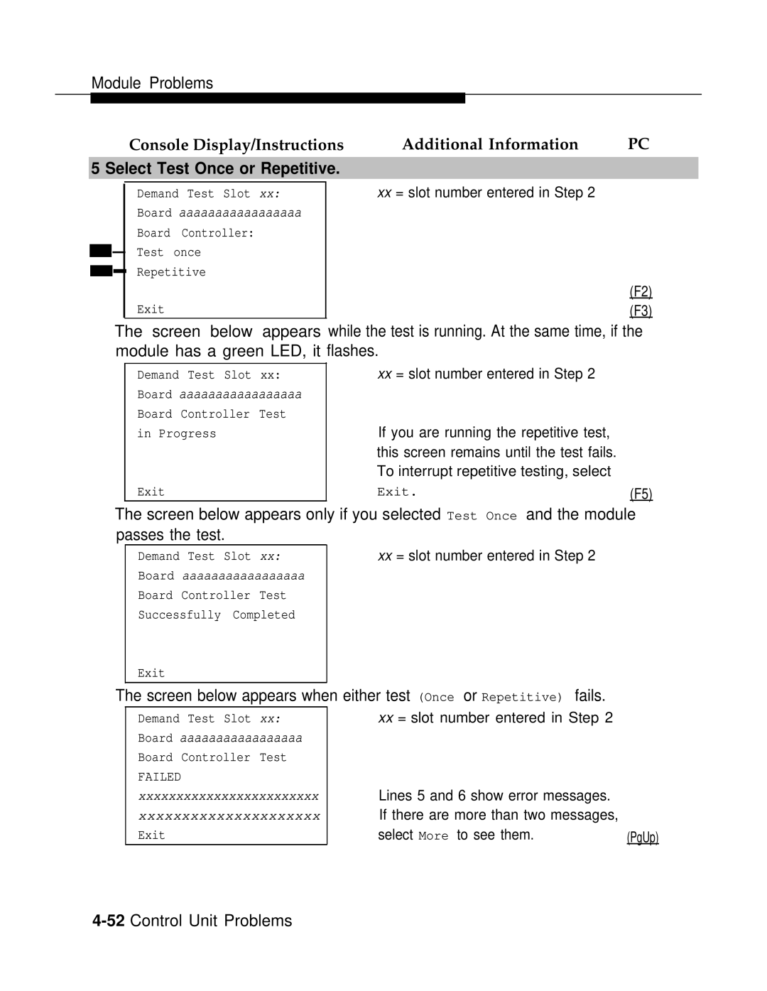 AT&T 3.0 manual Select Test Once or Repetitive, Board aaaaaaaaaaaaaaaaa 