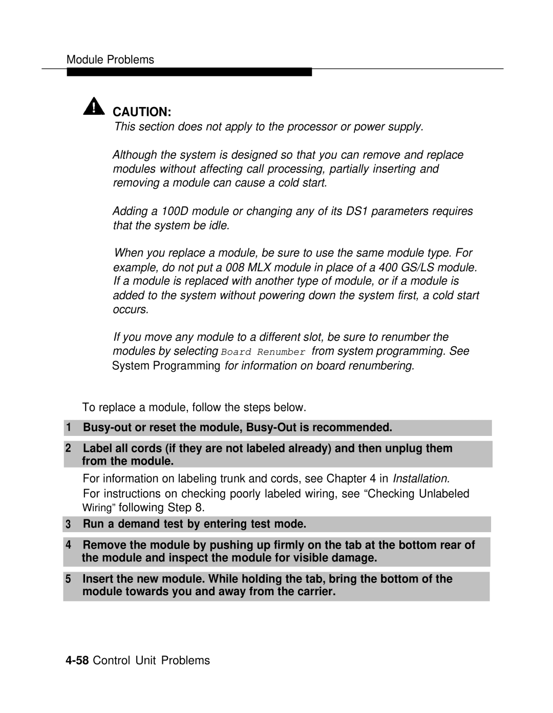 AT&T 3.0 manual To replace a module, follow the steps below 