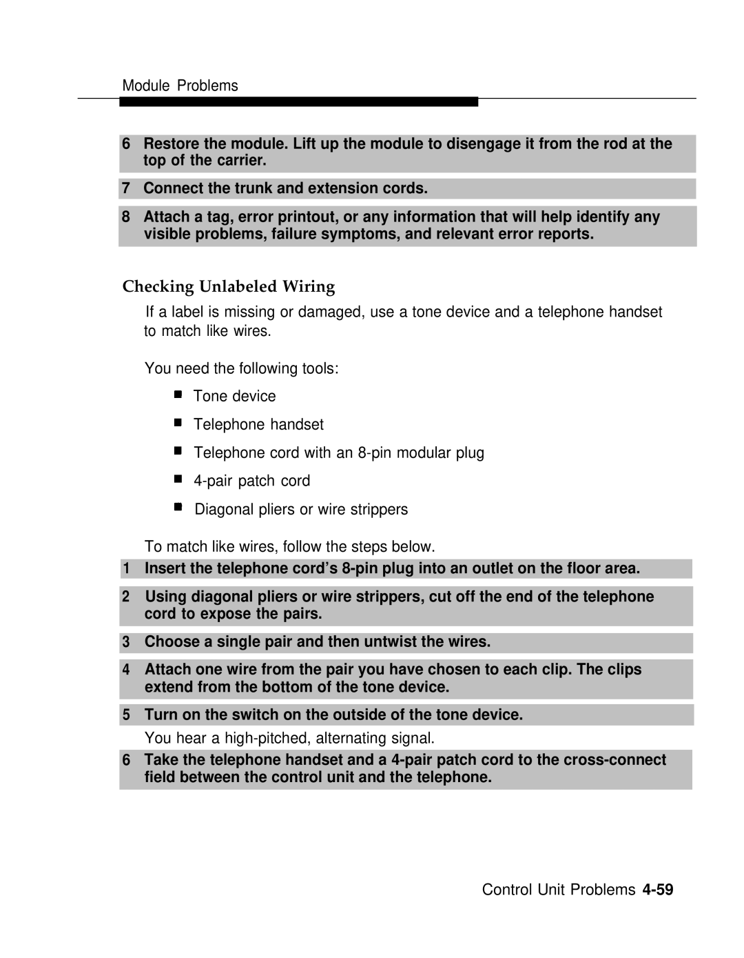 AT&T 3.0 manual Checking Unlabeled Wiring 