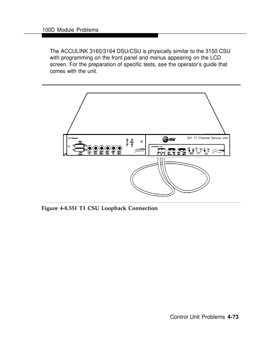 AT&T 3.0 manual 551 T1 CSU Loopback Connection 