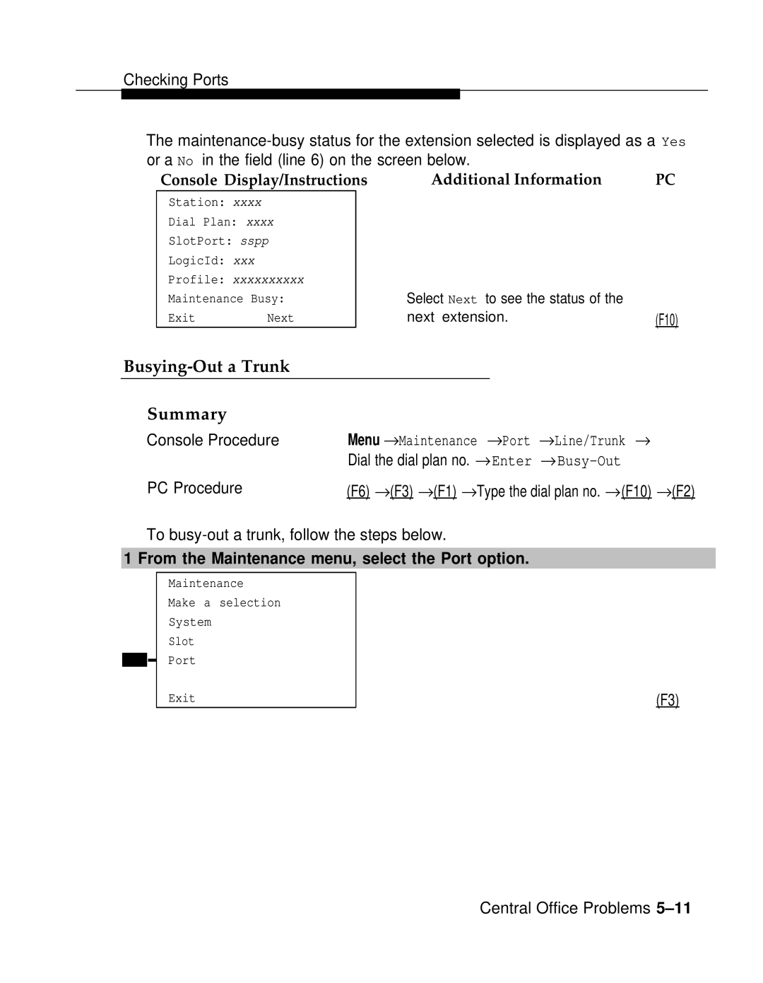 AT&T 3.0 manual Busying-Out a Trunk Summary 