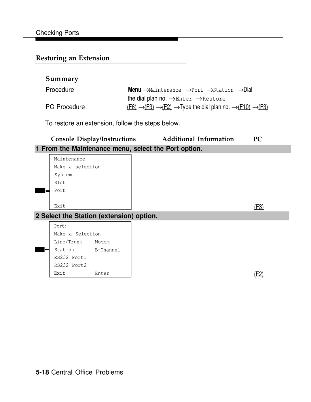 AT&T 3.0 manual Restoring an Extension Summary, Select the Station extension option 