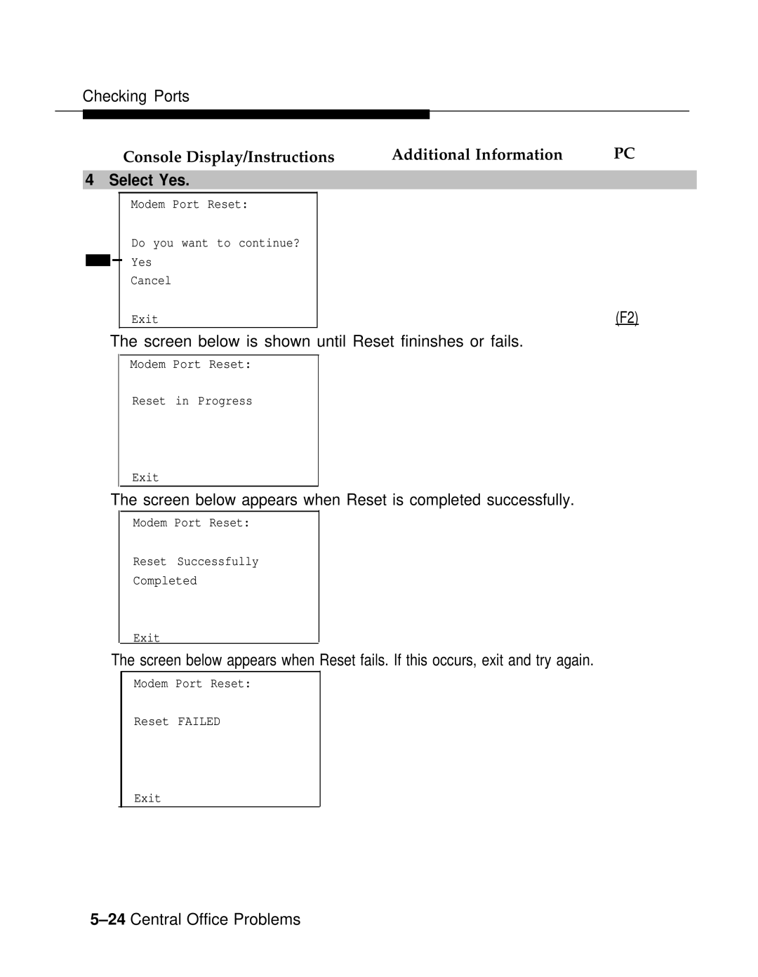 AT&T 3.0 manual Screen below is shown until Reset fininshes or fails 