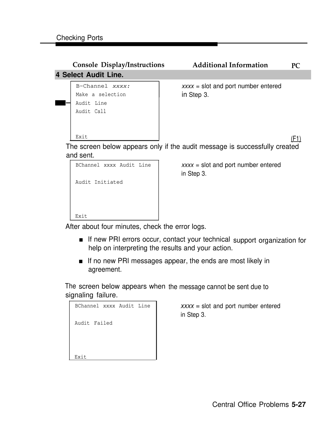 AT&T 3.0 manual Select Audit Line 