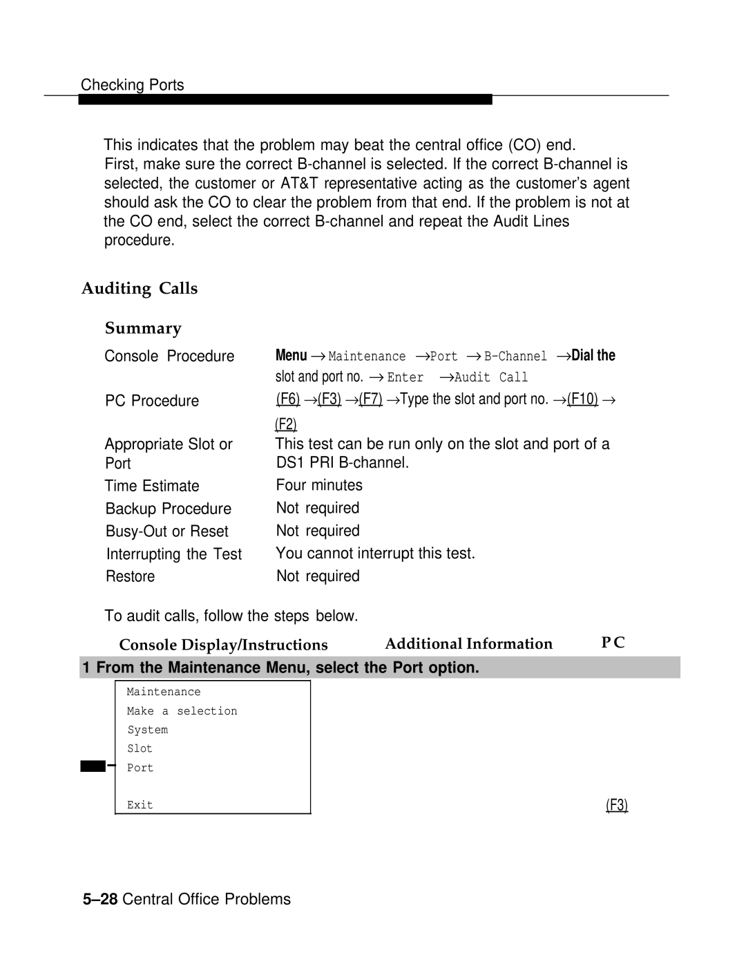 AT&T 3.0 manual Auditing Calls Summary 