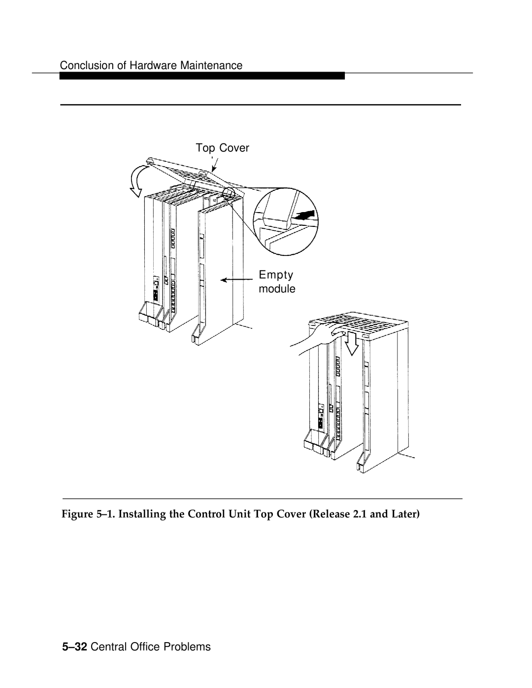 AT&T 3.0 manual Installing the Control Unit Top Cover Release 2.1 and Later 