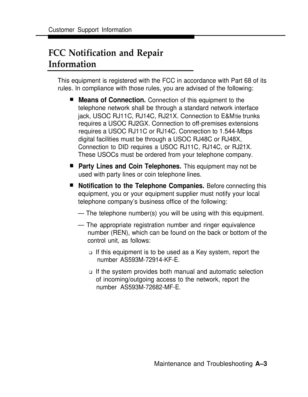 AT&T 3.0 manual FCC Notification and Repair Information 