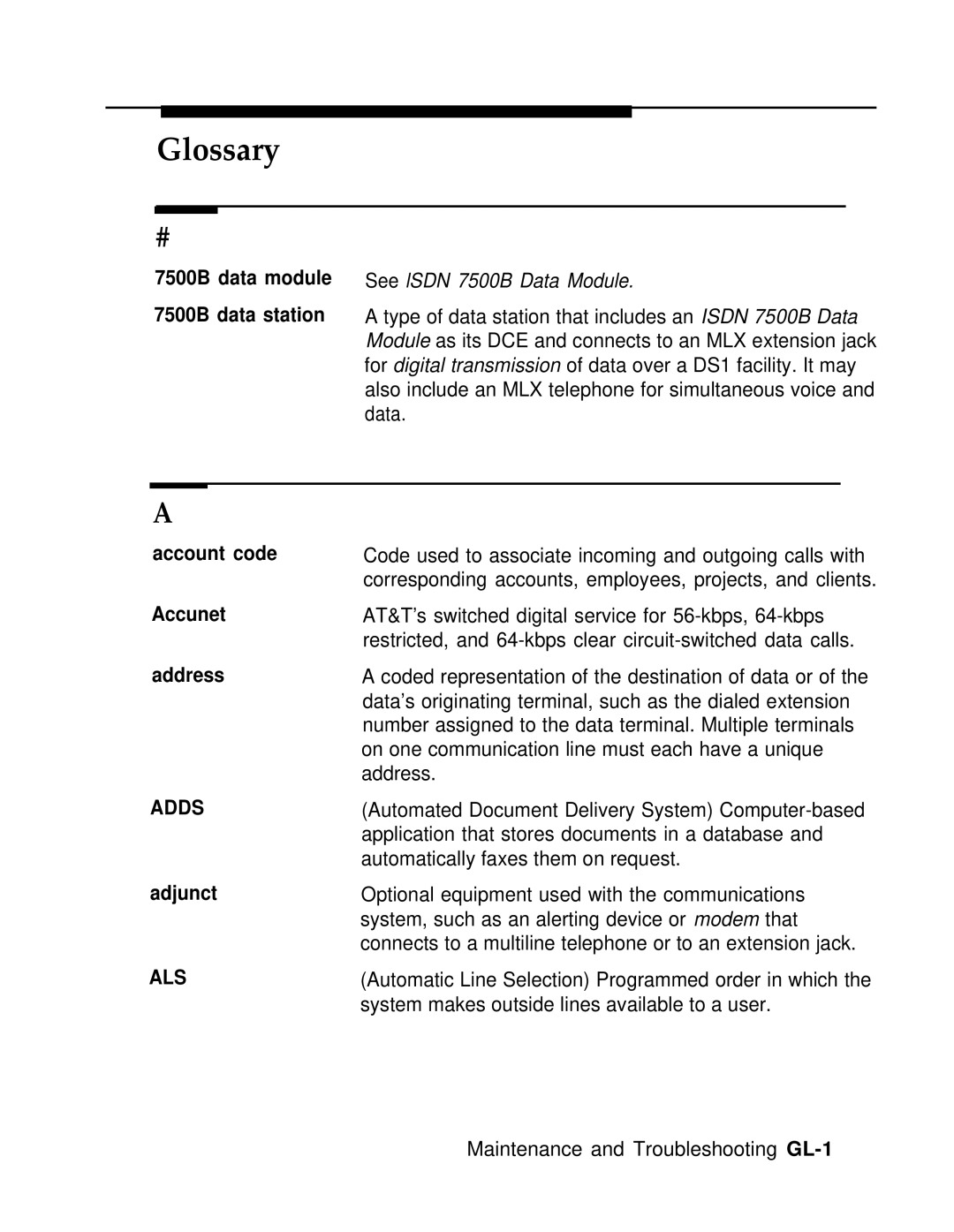 AT&T 3.0 manual Adds, Als 