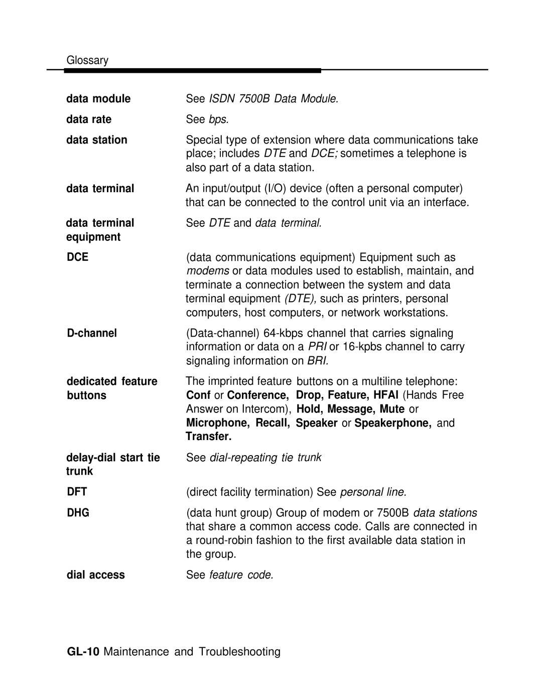 AT&T 3.0 manual Dce, Dft, Dhg 