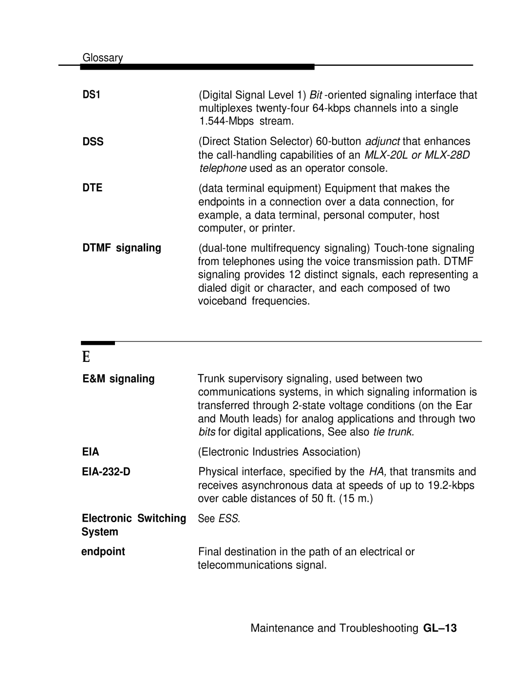 AT&T 3.0 manual Dss Dte, Eia 