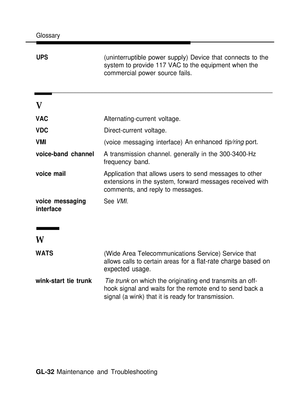 AT&T 3.0 manual Ups, Vac, Vdc, Vmi 