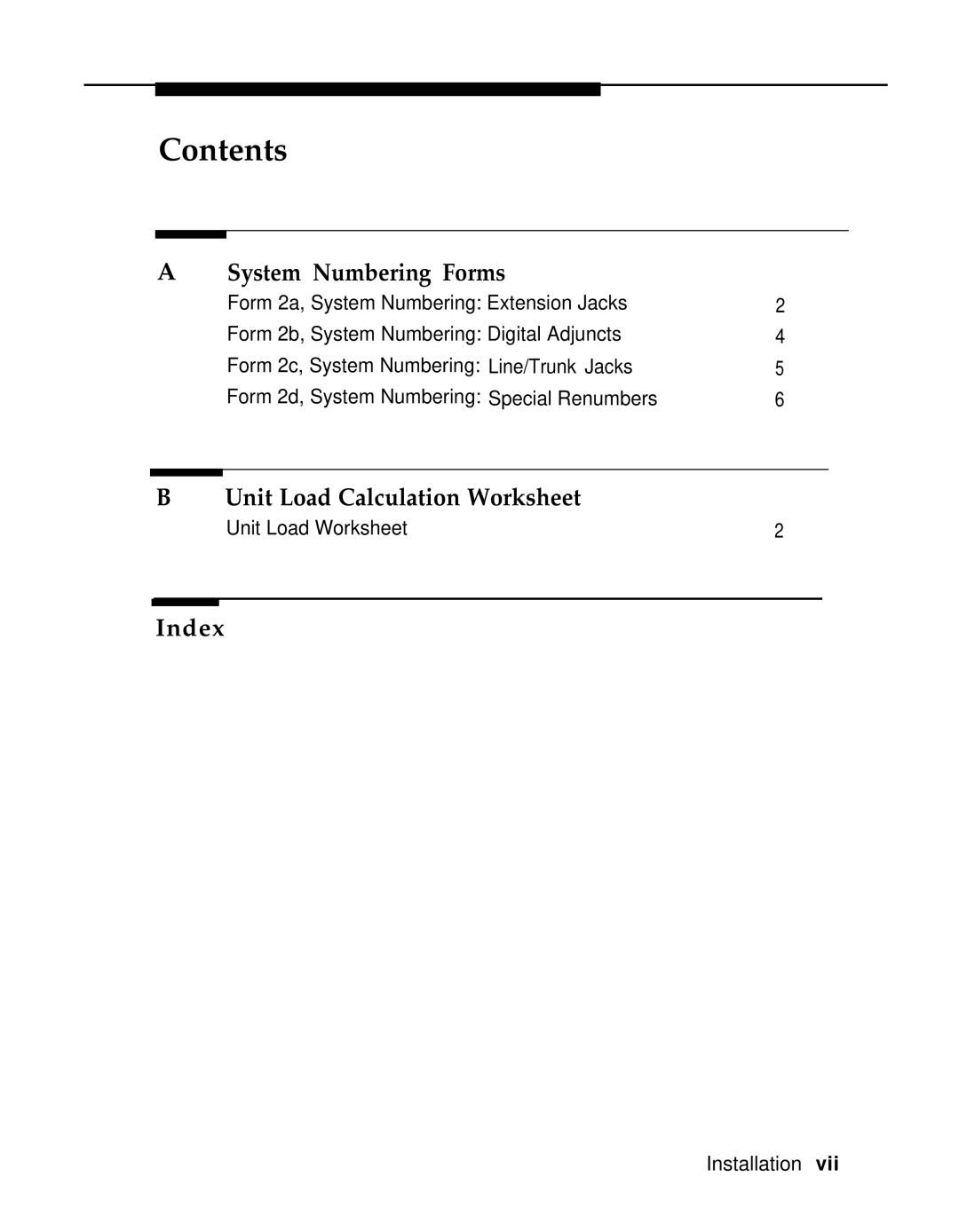 AT&T 3.0 manual Unit Load Calculation Worksheet 