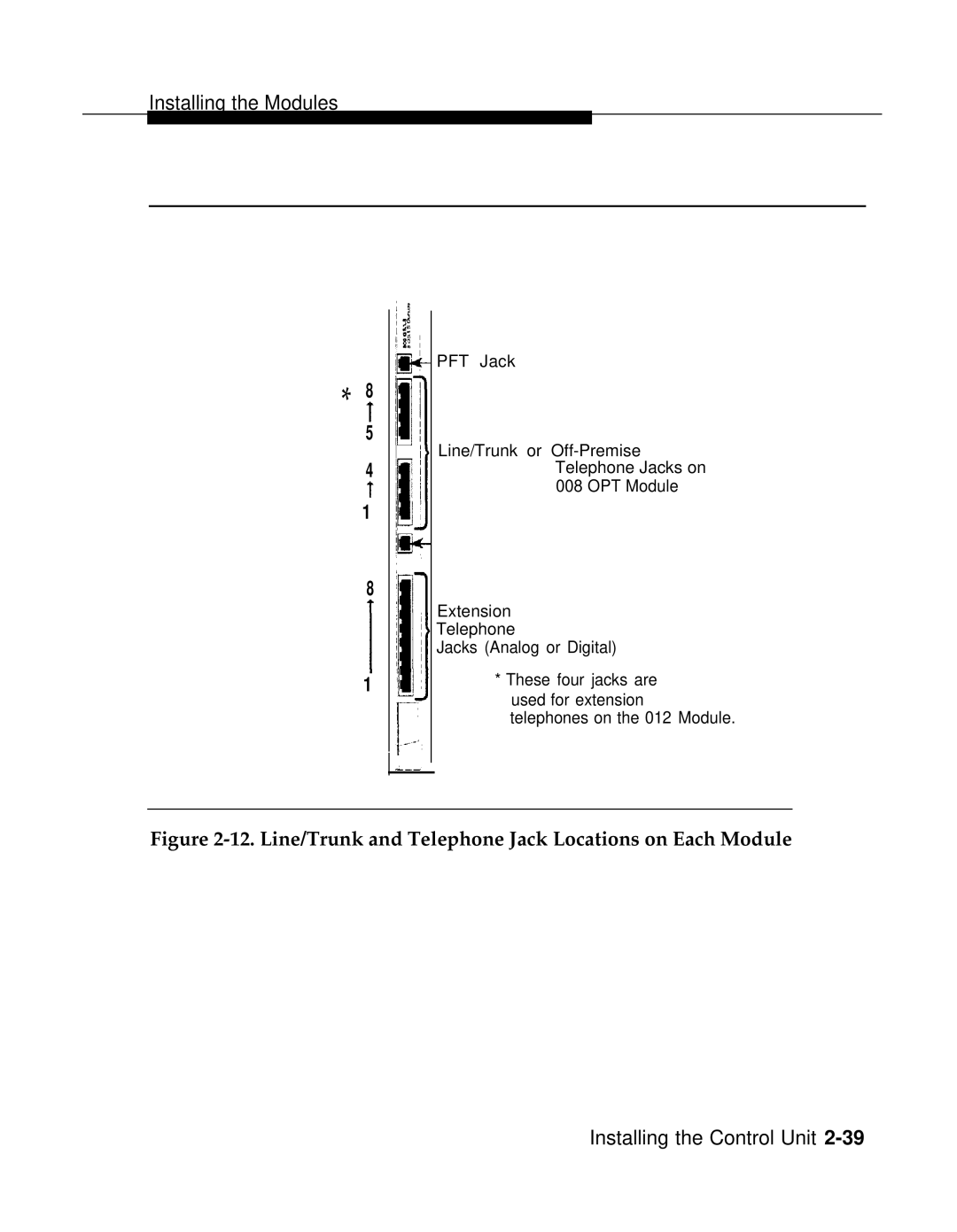 AT&T 3.0 manual Line/Trunk and Telephone Jack Locations on Each Module 