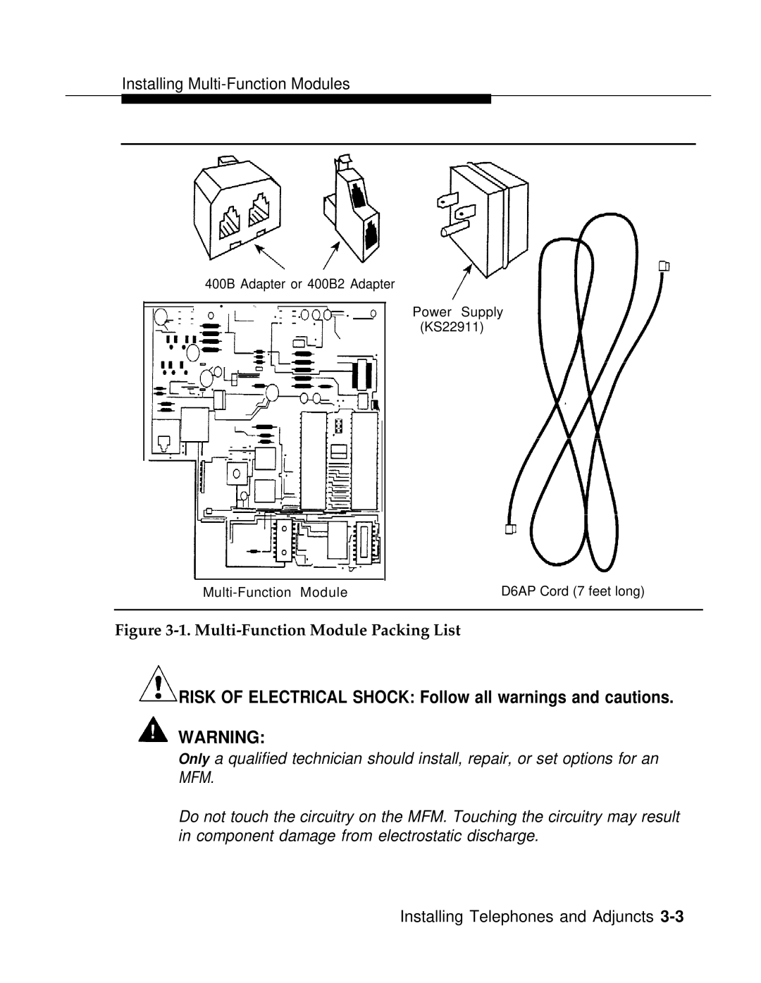 AT&T 3.0 manual Risk of Electrical Shock Follow all warnings and cautions 