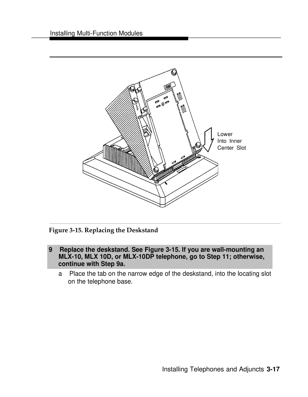 AT&T 3.0 manual Replacing the Deskstand 