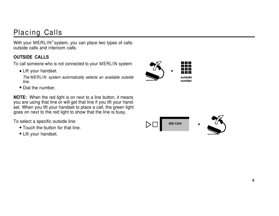 AT&T 1030, 3070 manual Placing Calls, Outside Calls 