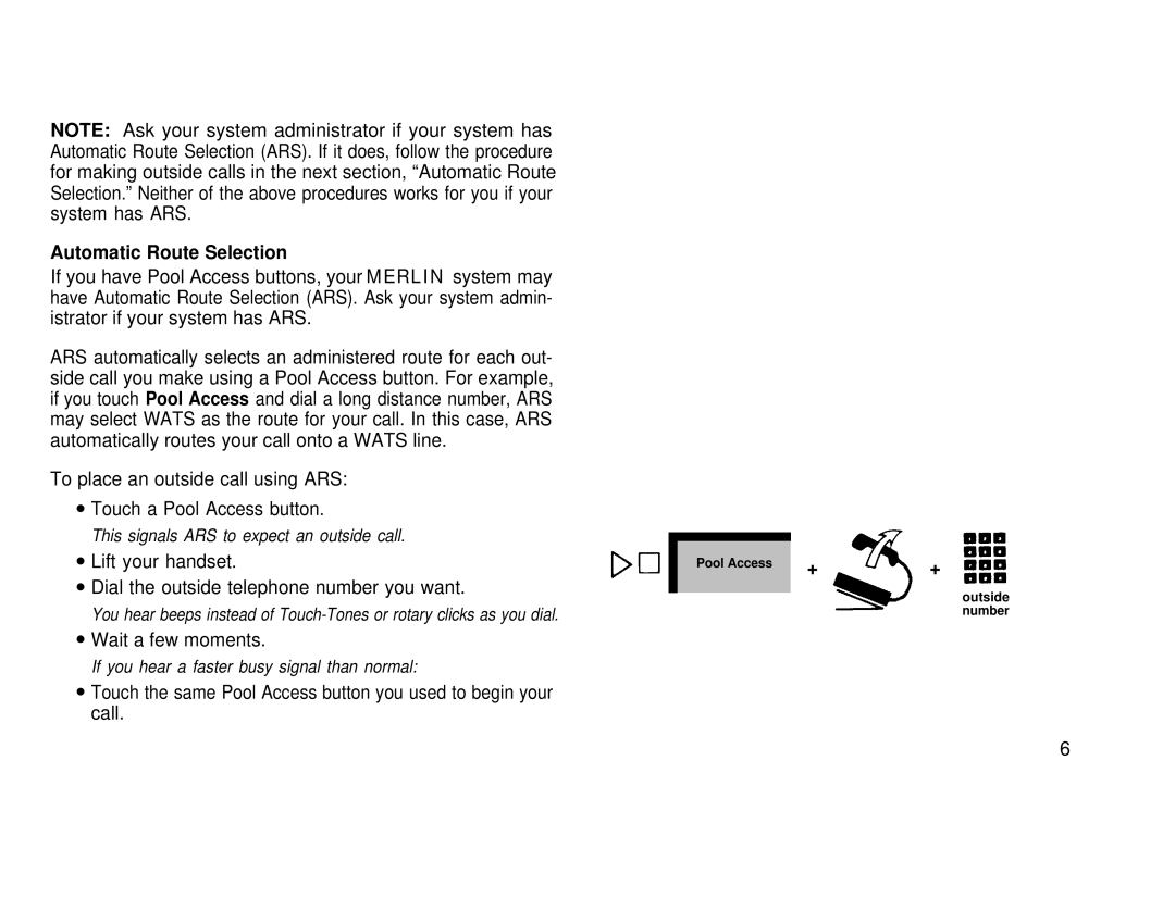 AT&T 1030, 3070 manual Automatic Route Selection 