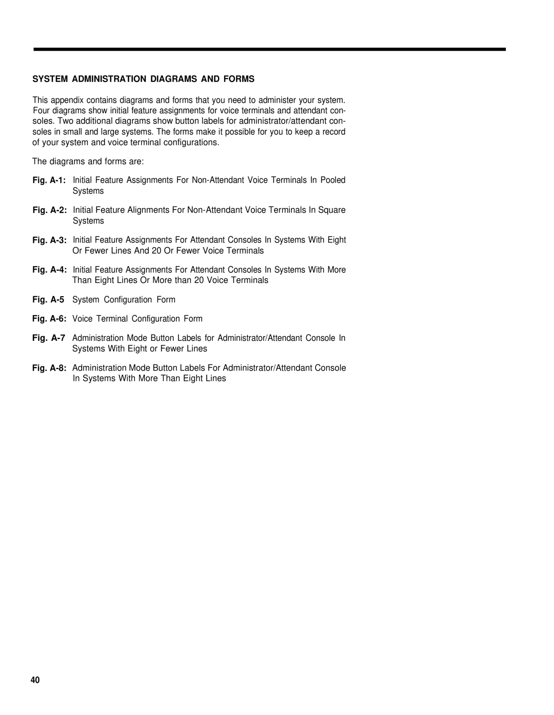 AT&T 1030, 3070 manual System Administration Diagrams and Forms, Fig. A-5System Configuration Form 