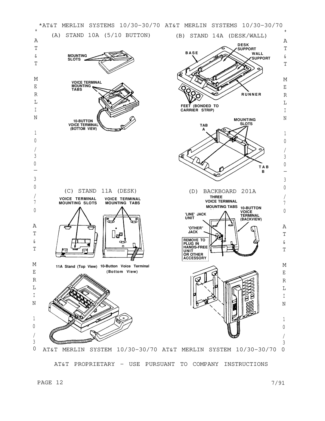 AT&T 1030, 3070 manual Backboard 