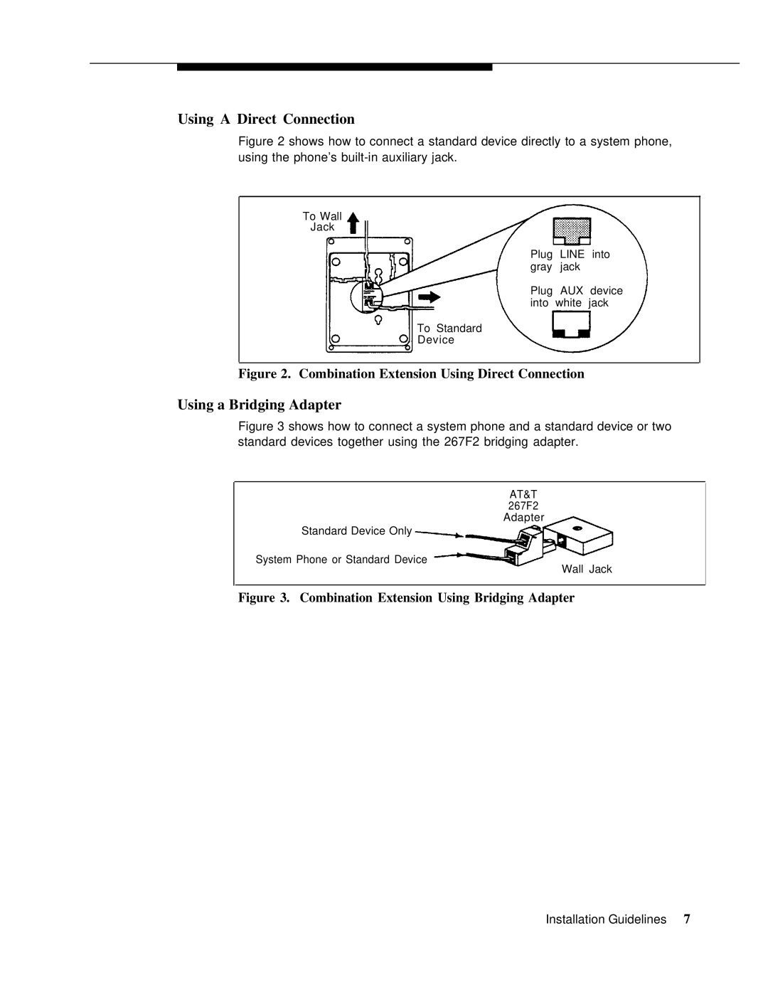 AT&T 3.1 manual Using a Direct Connection, Using a Bridging Adapter 