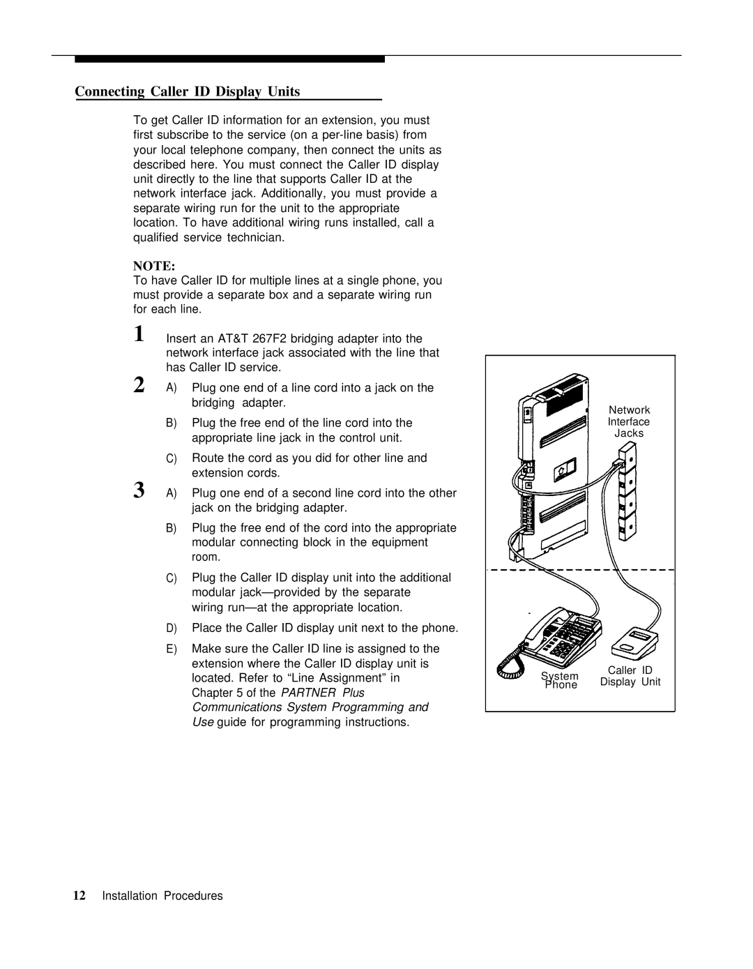 AT&T 3.1 manual Connecting Caller ID Display Units 