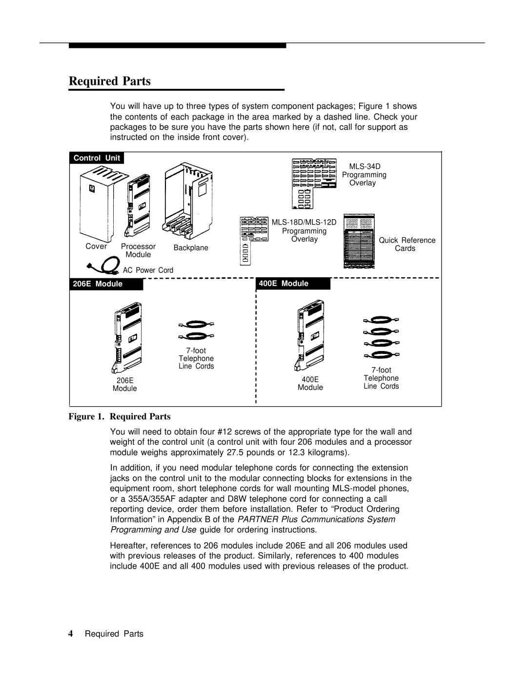 AT&T 3.1 manual Required Parts 