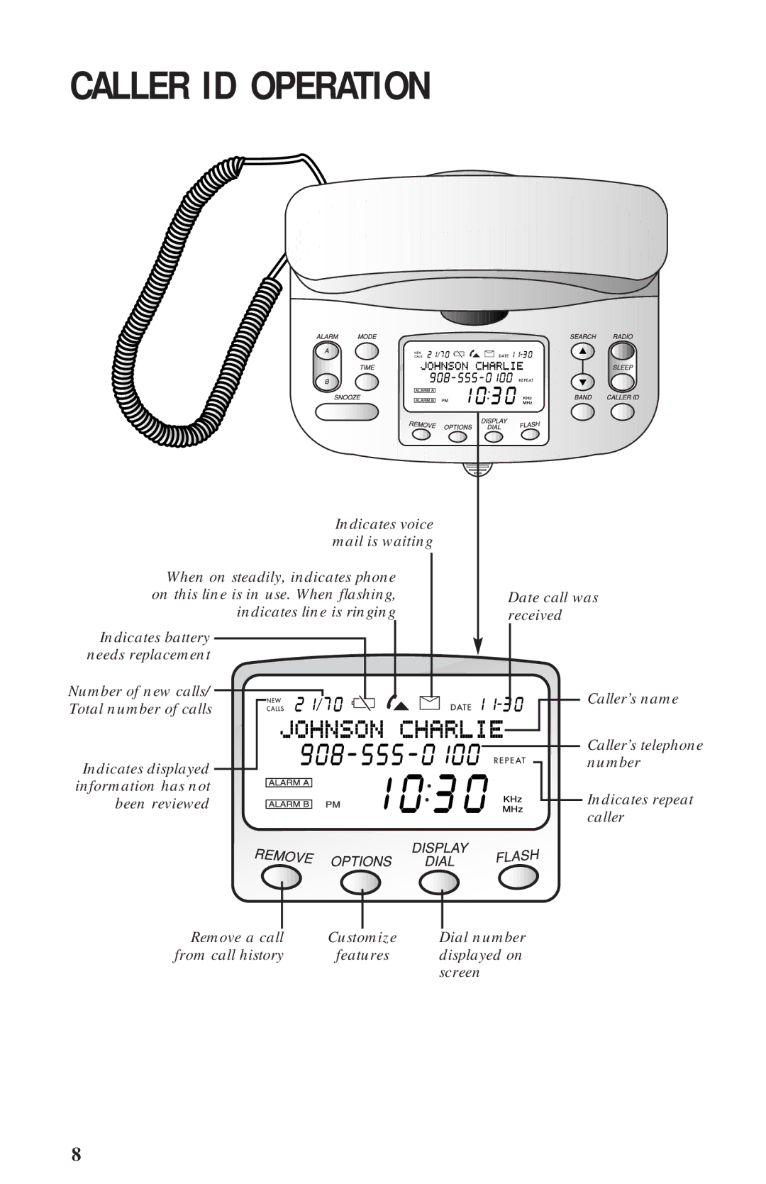 AT&T 360 user manual Caller ID Operation 