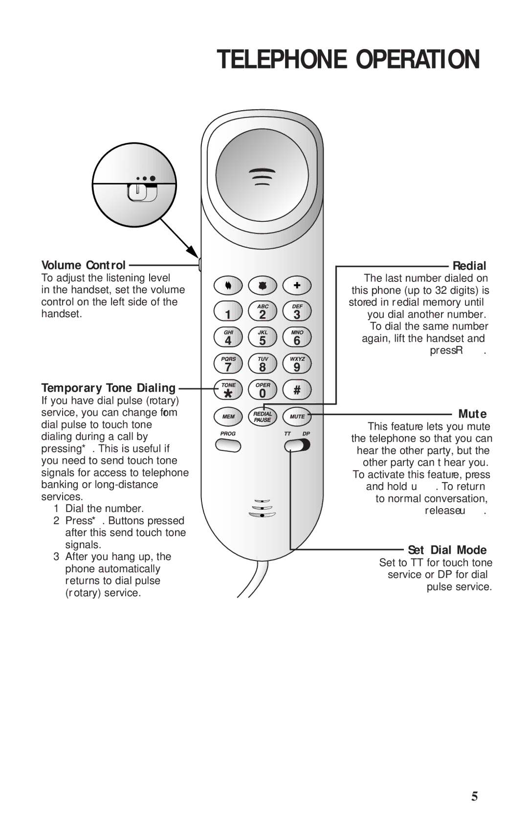 AT&T 360 user manual Telephone Operation 