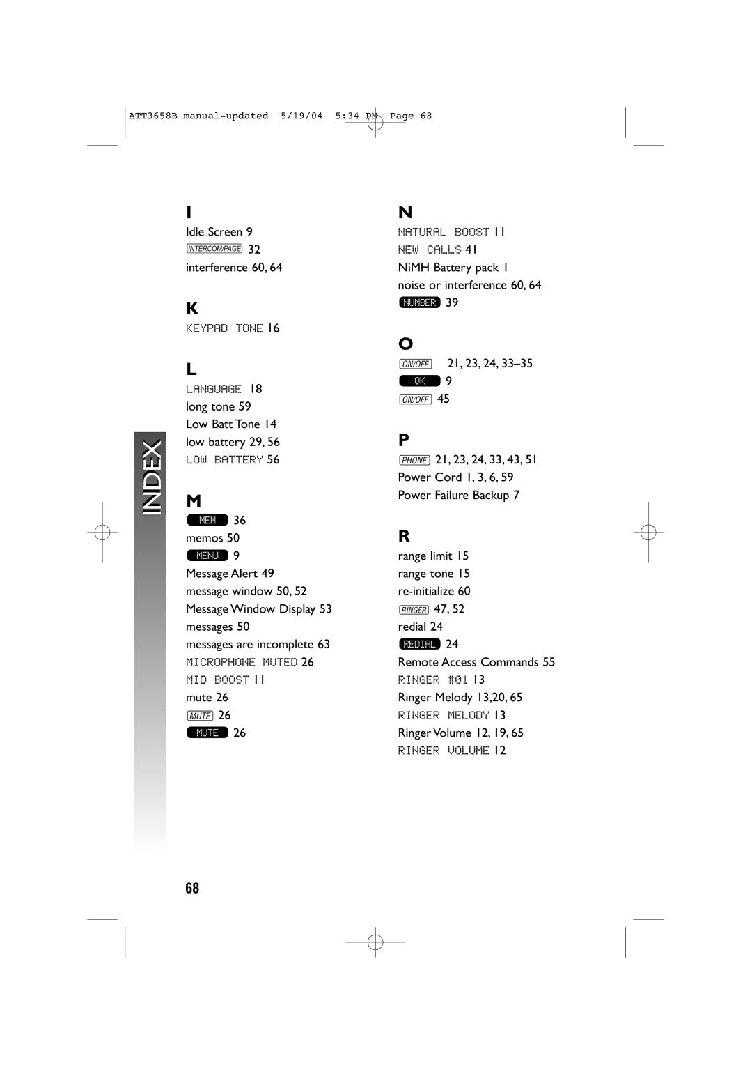 AT&T 3658B user manual Mute 