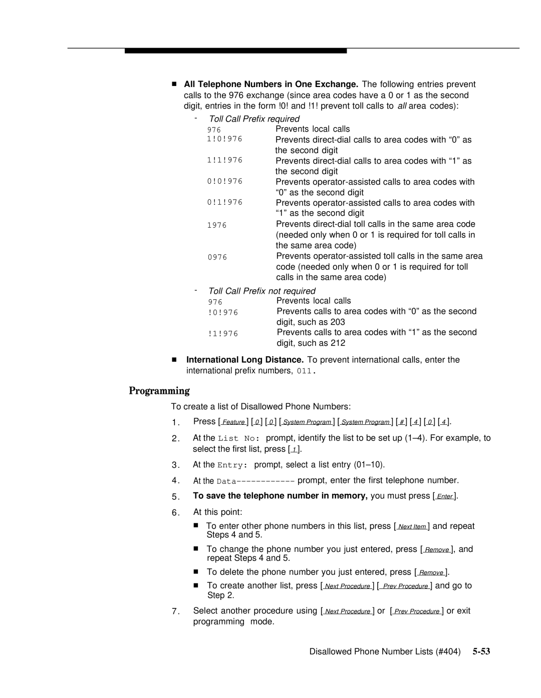 AT&T 518-455-317 manual Prevents local calls 