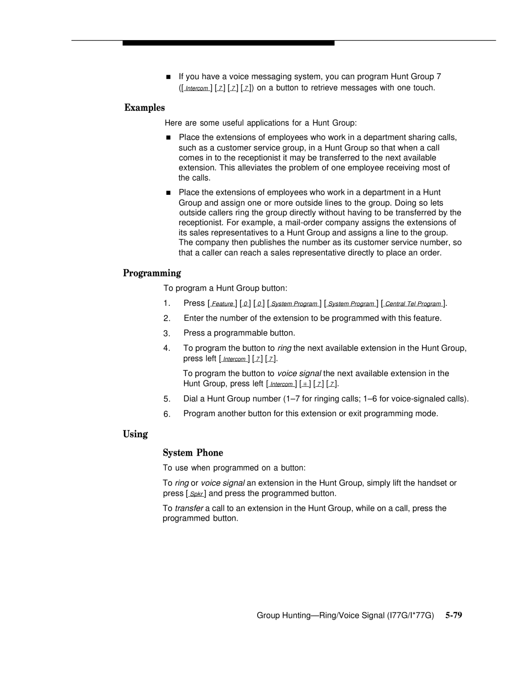 AT&T 518-455-317 manual To program a Hunt Group button 