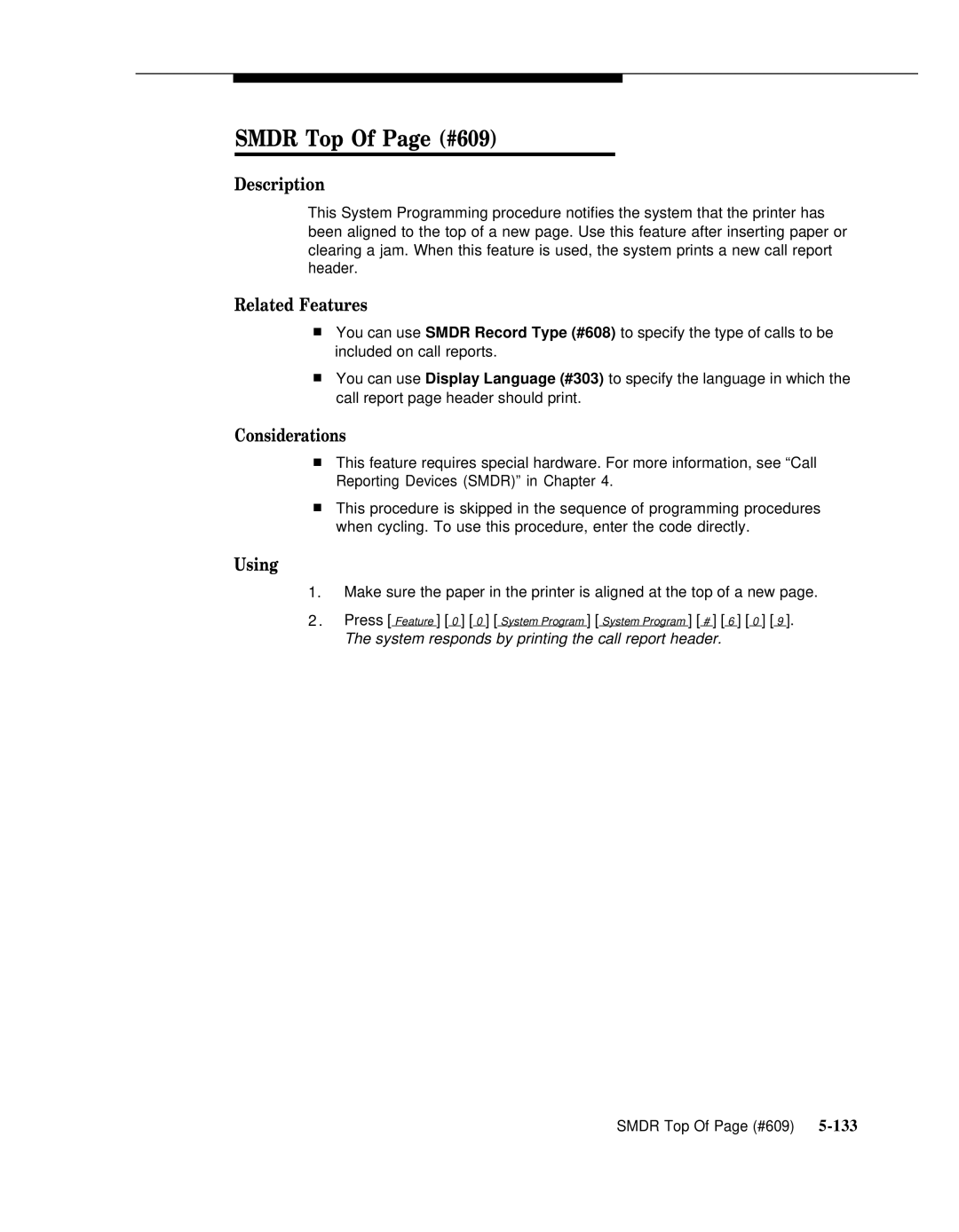 AT&T 518-455-317 manual Smdr Top Of Page #609 