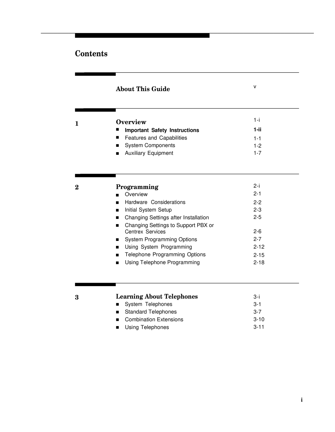 AT&T 518-455-317 manual Contents 