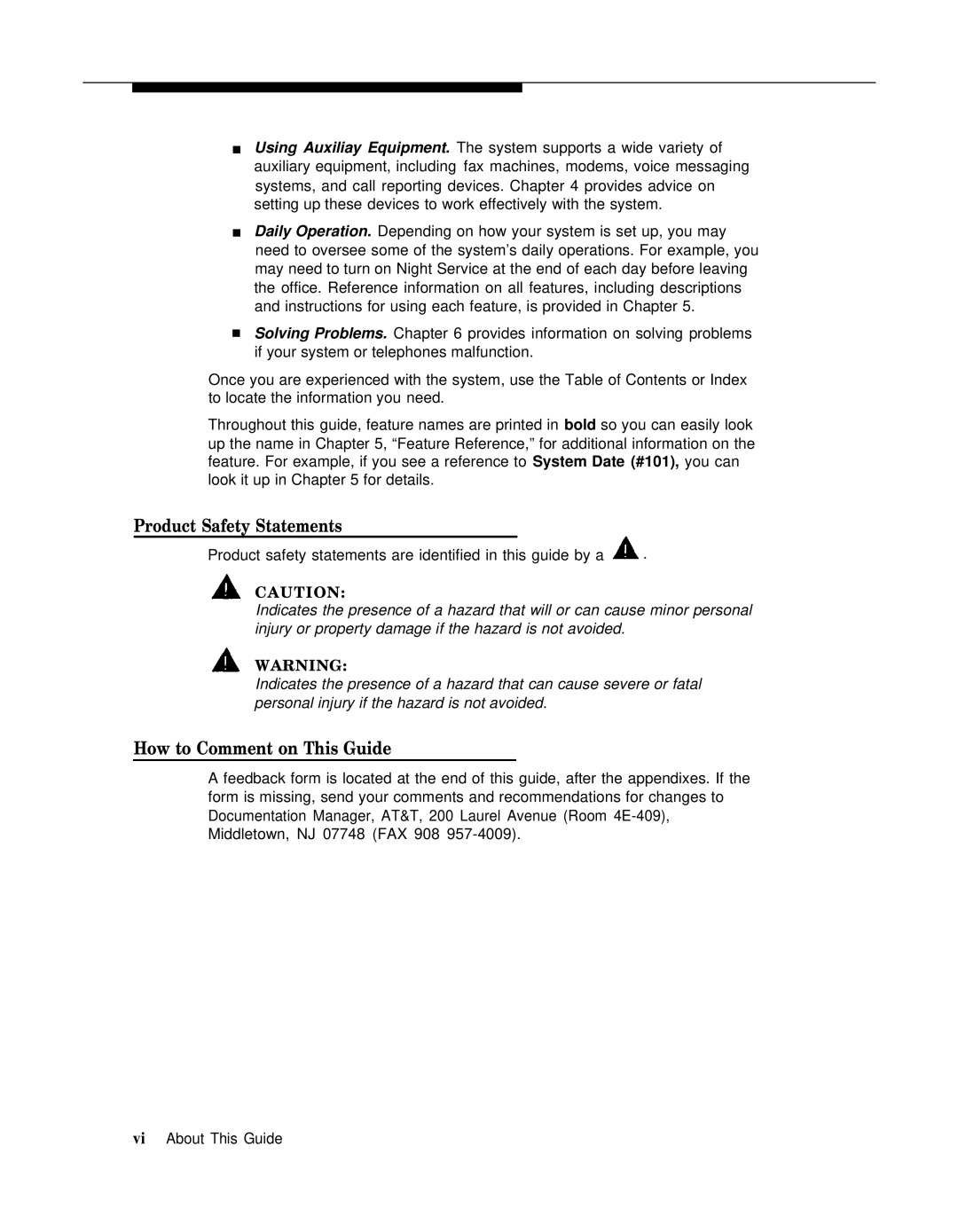 AT&T 518-455-317 manual Product Safety Statements, How to Comment on This Guide 