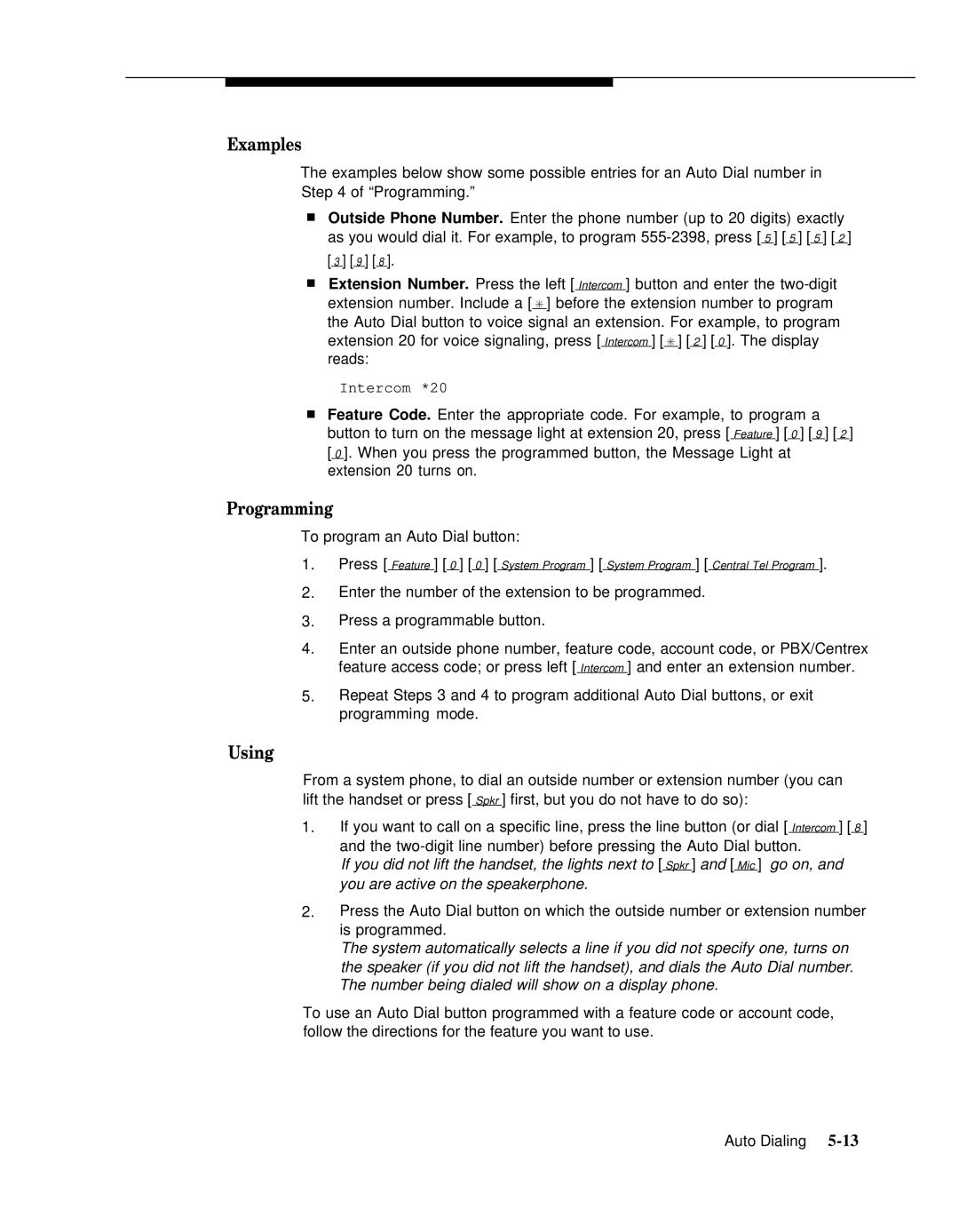 AT&T 518-455-317 manual To program an Auto Dial button 