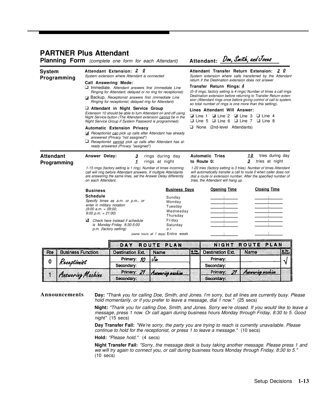 AT&T 518-455-710 manual Attendant System 