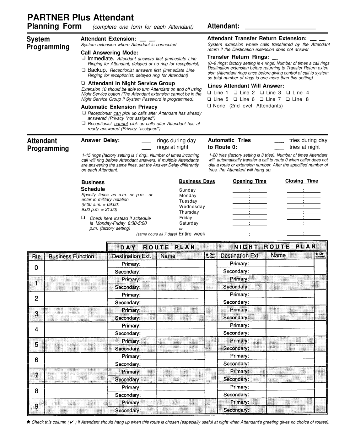 AT&T 518-455-710 manual System Programming, Business Schedule 