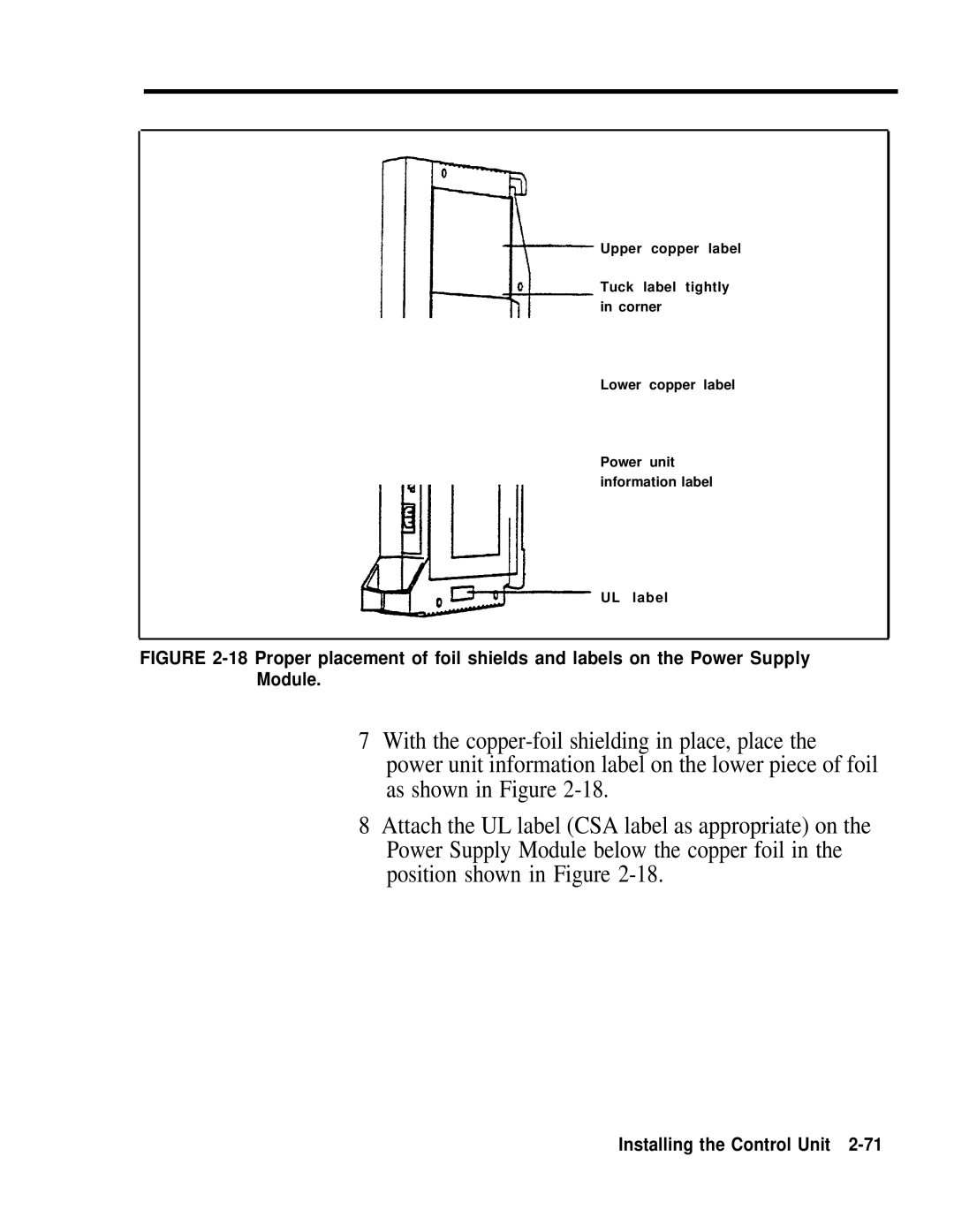 AT&T 518-600-016 manual Installing the Control Unit 