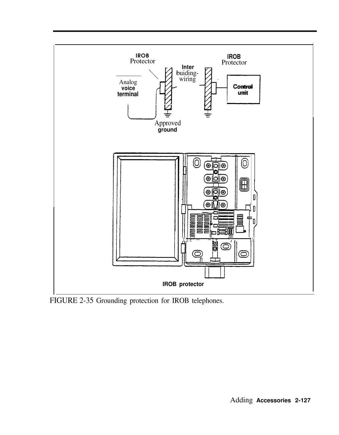 AT&T 518-600-016 manual 35Grounding protection for Irob telephones 