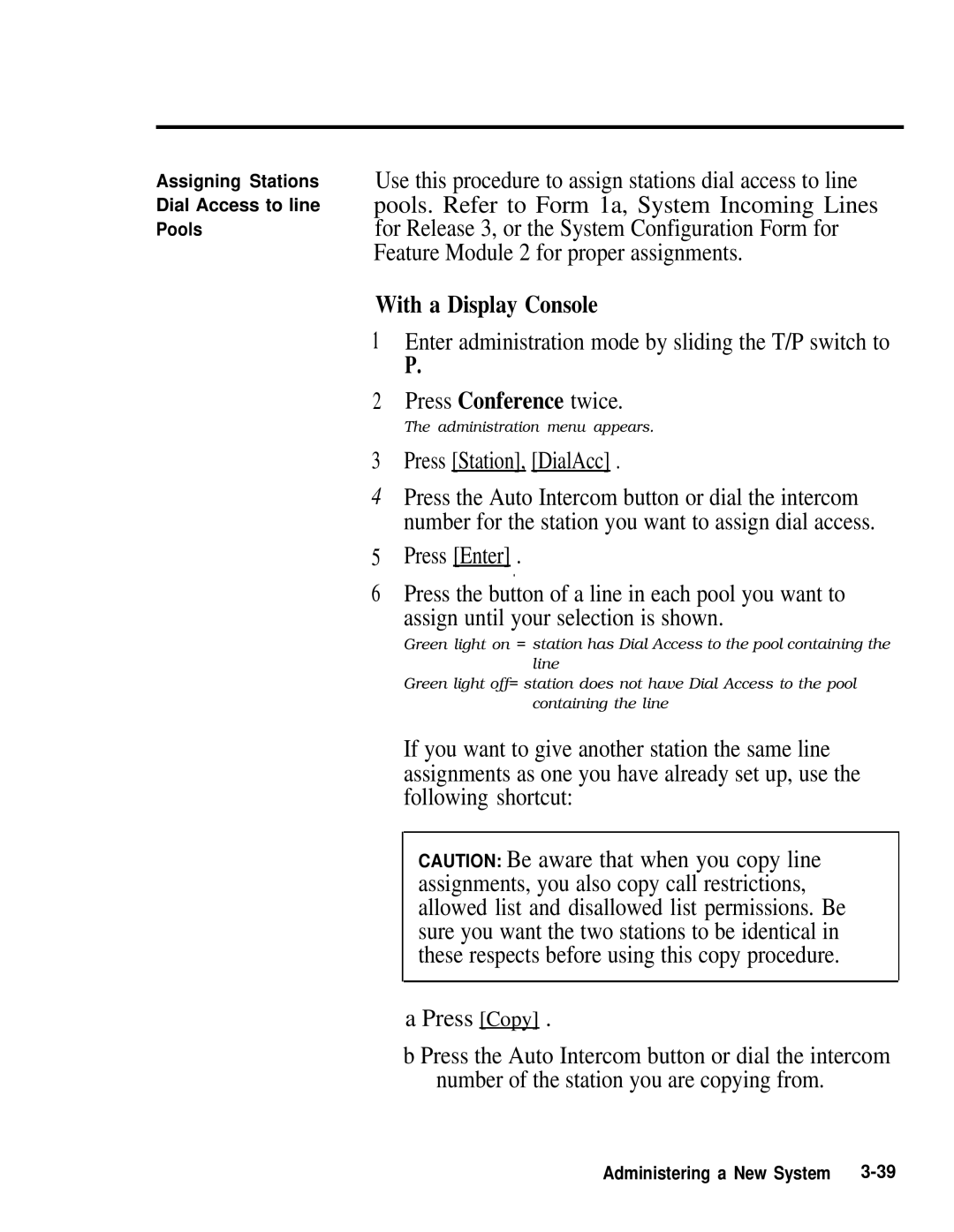 AT&T 518-600-016 manual Press Station, DialAcc 