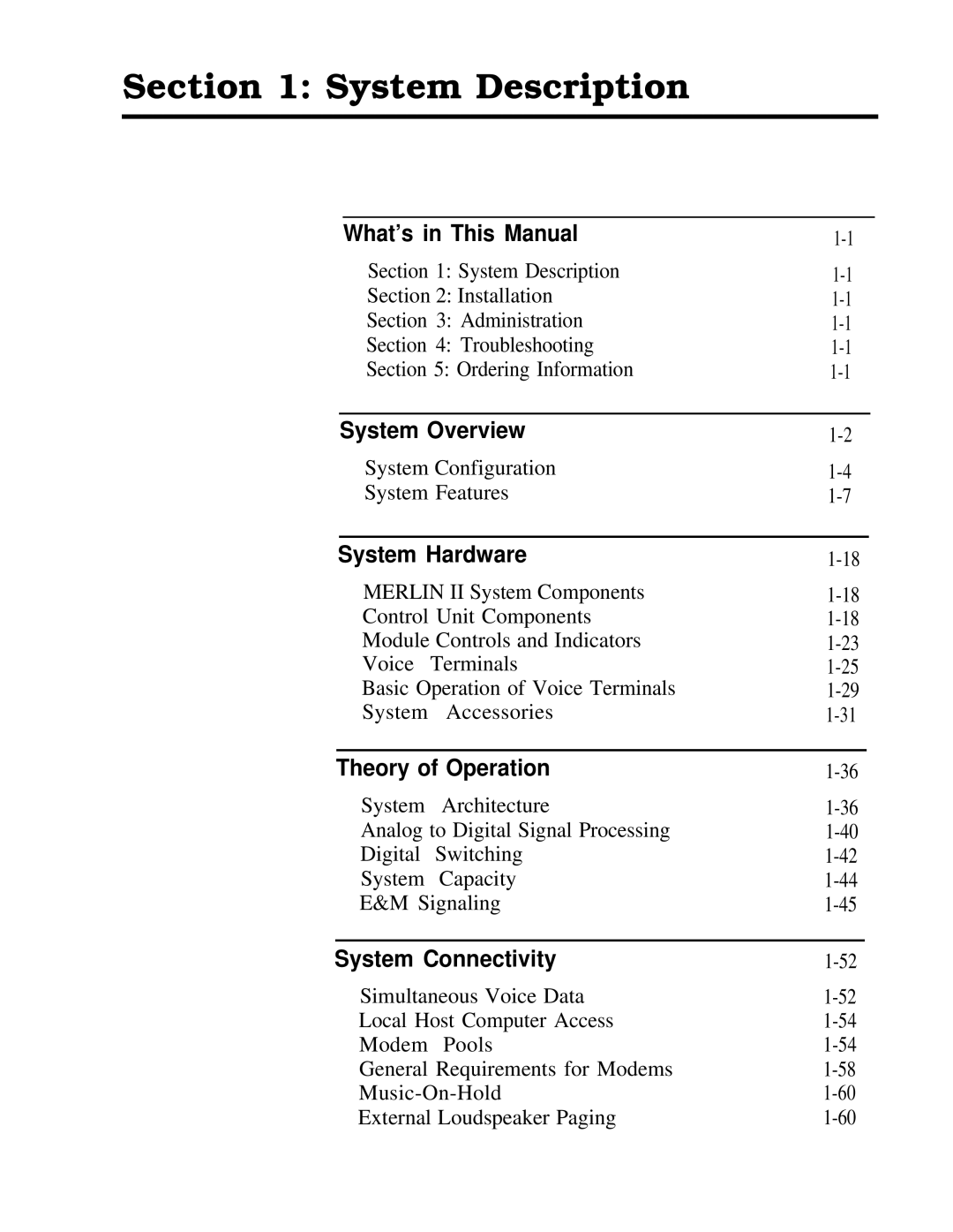 AT&T 518-600-016 manual System Description, System Hardware 