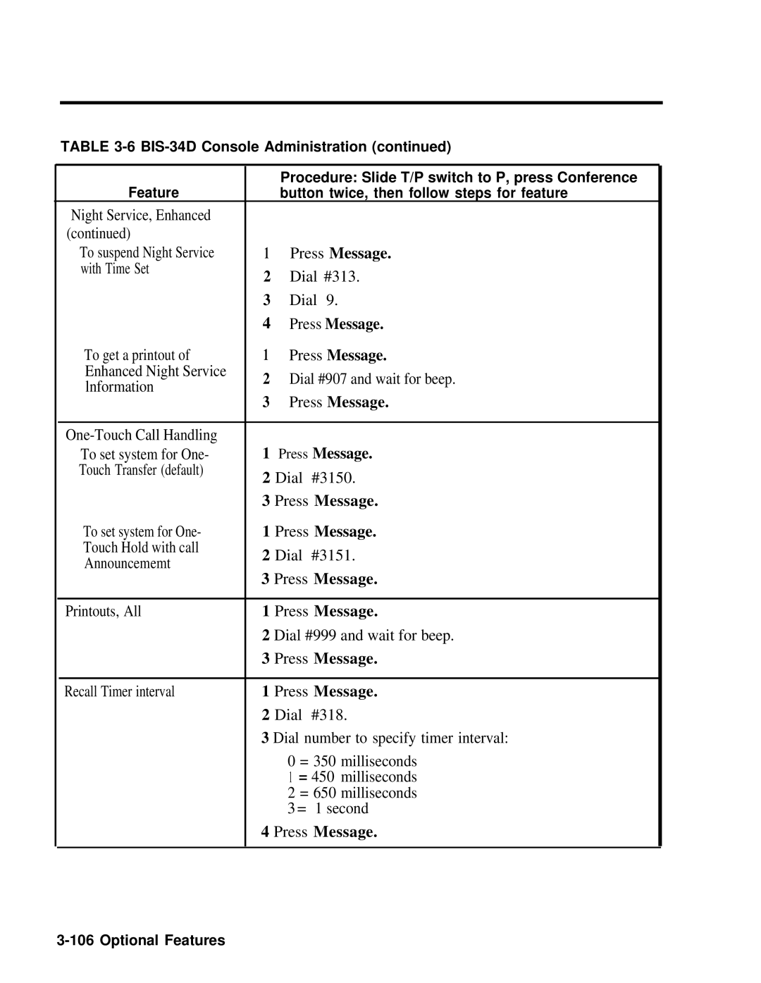 AT&T 518-600-016 manual Night Service, Enhanced To suspend Night Service 